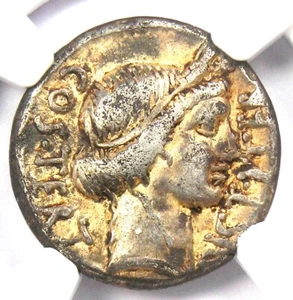Julius Caesar AR Denarius Silver Ceres Roman Coin 46 BC - Certified NGC VF - Picture 1 of 4