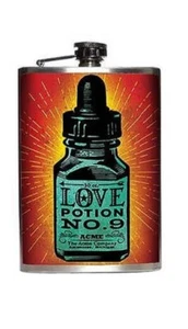 Totally Rad Love Potion Number No. 9 Stainless Steel 8 Oz Flask - Picture 1 of 1