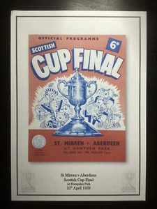 1958-59 St Mirren v Aberdeen Scottish Cup Final Programme PRINT - Picture 1 of 1