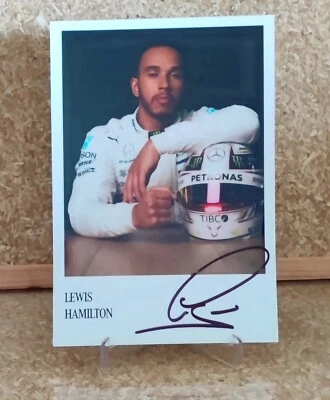 Lewis Hamilton 7X F1 WORLD CHAMPION MERCEDES signed 10x15 FACTORY card - Image 1 of 2