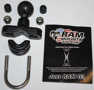 Base de montaje de riel manillar de perno en U de acero inoxidable RAM con bola de goma tamaño B de 1 - Imagen 1 de 5