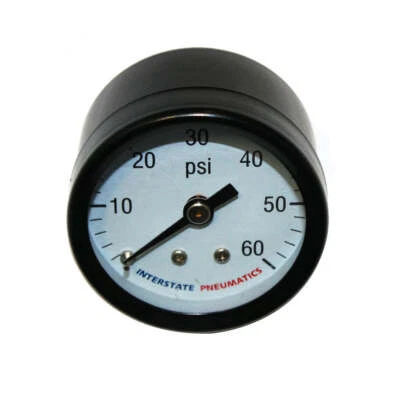 Air Pressure Gauge 60 PSI 1 -1/2" Diameter 1/8" NPT Rear Mounted - Image 1 of 2