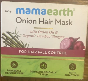 200 g Máscara de cebolla Mamaearth para control de caída del cabello aceite de cebolla vinagre de bambú orgánico - Imagen 1 de 5