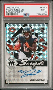 Velus Jones Jr. Bears 2022 Mosaic Rookie Scripts Autograph Card #RS-VJ PSA 9 - Picture 1 of 2