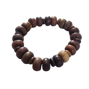 Wooden Beaded Stretch Bracelets Men Or Women's - Picture 1 of 4