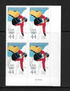 USA SC # 4436 Snowboarder / 2010 Winter Olympics . BLK4 , Plate number . MNH.. - Picture 1 of 1