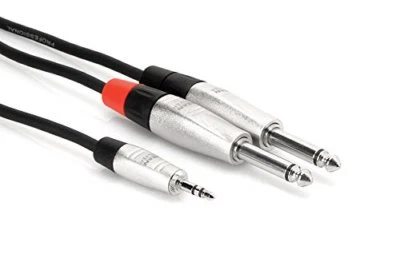 Hosa - HMP-003Y - 3.5mm TRS to Dual 1/4" TS Pro Stereo Breakout Cable - 3ft.