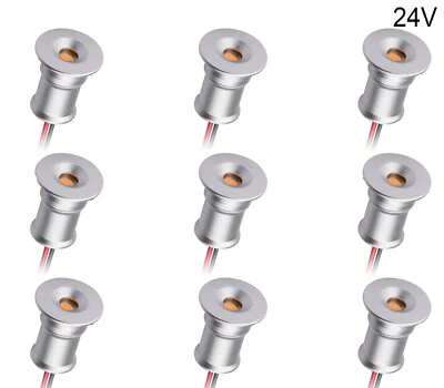 Set da 9 Mini Faretto LED Esterno Incasso 24V Luce Calda WW 15MM Segnapasso - Immagine 1 di 4