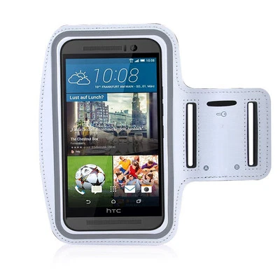 HTC One M9 White Sports Fitness Running Armband Tie Adjustable - Image 1 of 4