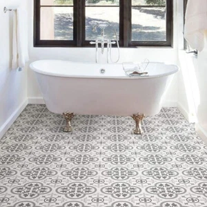 Peel & Stick Vinyl Floor Tiles 10pcs Marble Moroccan Floral REMY FP2953 - Picture 1 of 5