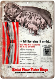 Sealed Power Piston Rings Vintage Ad 12" x 9" Reproduction Metal Sign Z179 - Picture 1 of 1