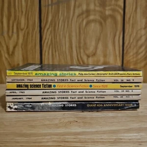 Amazing Stories Pulp Science Fiction Magazines Lot of 6 1960s Silverberg Lewis - Imagen 1 de 4