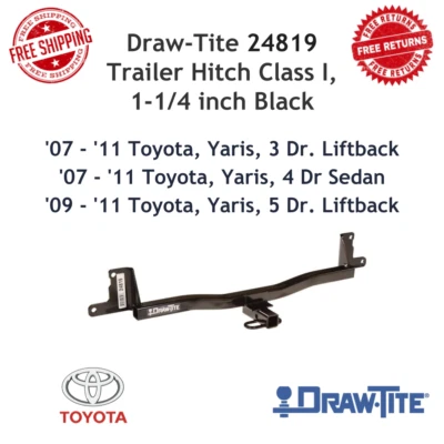 Draw-Tite 24819 拖车挂架 I 级,1-1/4 英寸 接收器适用于 07 - 11 丰田 Yaris — 第 1/4 张图片