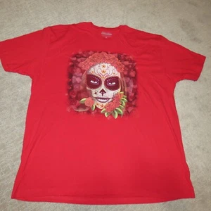 DESIGN BY HUMANS Empowering Artists Female Skull Red Tshirt Men's 3 XL NWOT - Picture 1 of 3