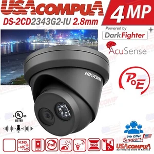 Original DS-2CD2343G2-IU 4MP POE Torreta Domo Exterior Negro Cámara IP 2.8MM - Imagen 1 de 7