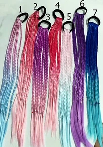 Coloured braided ponytails hair extensions - Picture 1 of 1