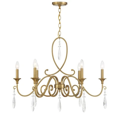 Fairchild 6-Light Chandelier in Warm Brass Foto 1 de 4