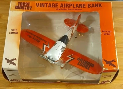 *Rare*  Vintage Trust Worthy Model Airplane Bank Die Cast. -Liberty Classics- - Image 1 of 4