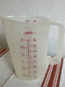 Jarra Medidora VINTAGE Tupperware EE. UU. ROJA MEDIDAS 1669-4 2 TAZAS 16 oz 500 ml - Imagen 1 de 19