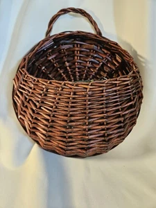 Wall Hanging Flower Basket Wicker Gardening Home Cottagecore - Picture 1 of 4