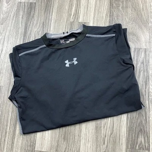 UNDER ARMOUR Heat Gear Fitted UPF 50+ Black Athletic Shirt Boy's Size Large - Picture 1 of 8