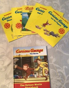 Curious George Lot of 5 Soft Cover Books & Hard Covered “The Movie Storybook” - Picture 1 of 8