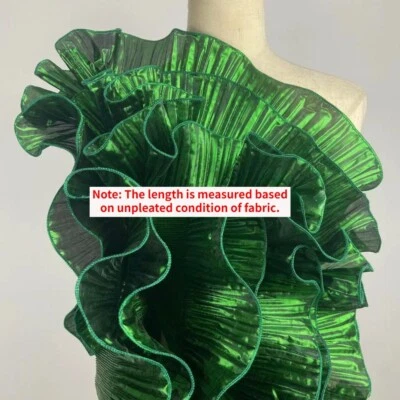 2 Yards Organza Ruffled Fabric Pleated Trim Metallic Tulle Edging Sewing DIY - Image 1 of 4