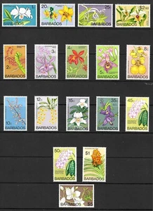 Barbados 1974 Orchid Collection 17 Stamps One Price MNH/MLH Flowers - Picture 1 of 2