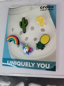 New Crocs Charms 5 Pack, Rainbow, Cactus, Unicorn, Pineapple, Hand. Uniquely You - Picture 1 of 1
