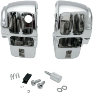 Chrome Handlebar Switch Housing Hand Control Kit 96-07 Harley Touring FLH Radio - Picture 1 of 1