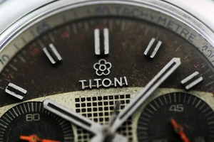 Vintage Titoni Race King Chronograph Date Original Dial 39mm Men Steel Watch - Picture 1 of 13