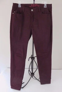 Pantalones de mezclilla para mujer Elle borgoña brillo ajustados pierna recta talla 10R - Imagen 1 de 6