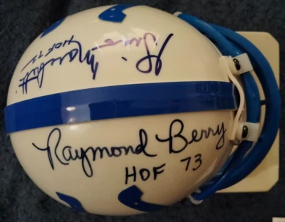 RAYMOND BERRY & GINO MARCHETTI signed COLTS MINI HELMET CHANTILLY SHOW - Image 1 of 4