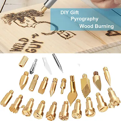 23PCS Pyrography Marking Wood Burning Tips Kit Soldering Iron Head Set Stencil • 13.90€