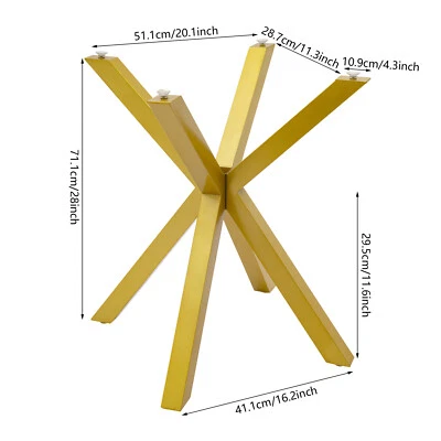 Base de mesa de centro de metal dourada com 4 ventosas piso - Imagem 1 de 4