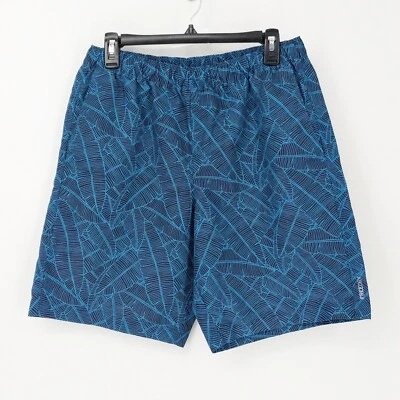 Eddie Bauer Tropical Leaf Print Swim Trunks Shorts Beach Surf Blue Men's Size M - Image 1 of 4