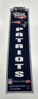 New England Patriots NFL Super Bowl XXXVI Winning Streak Heritage Banner!!! - Image 1 of 4