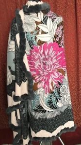 La Florentina Blumenstuch/Schal mit Rex Kaninchenfellbesatz - Bild 1 von 11