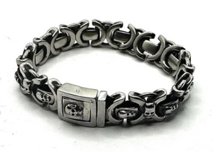 Sanity Jewelry Skull Heavy Curb Link Bracelet 316L Stainless Steel NEW!! - Picture 1 of 12