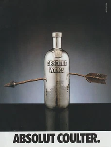 1991 Absolut Vodka - "Absolut Coulter" - Artist Lane Coulter - Print Ad Photo - Picture 1 of 1