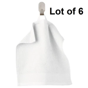 Lot of 6 IKEA Vinarn White Washcloth Soft Highly Absorbent 12x12" New - Picture 1 of 10