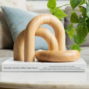 Home Decor Accents, Aesthetic Shelf Decor, Coffee Natural 3pc Set Arches - Picture 1 of 6