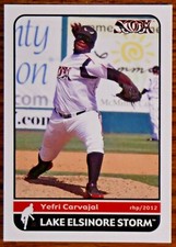 2013 Grandstand Yefri Carvajal #39 Lake Elsinore Storm Minor League Baseball