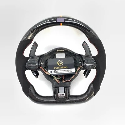 For Volkswagen Golf 6 R MK6 CC Polo Jetta Forged Carbon Fiber LED Steering Wheel - Изображение 1 из 4