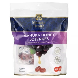Manuka Honey Lozenges, Natural Blackcurrant, MGO 400+, 58 Lozenges - Picture 1 of 2
