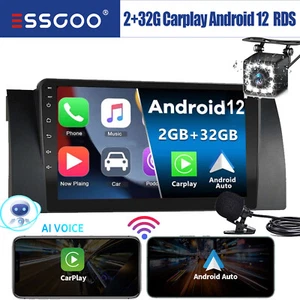 Apple Carplay 9" Autoradio Android 12 GPS NAVI Für BMW 5er 7er E39 E38 E53 M5 X5 - Bild 1 von 13