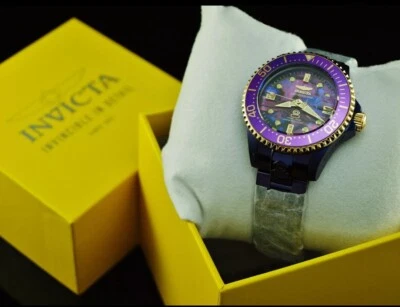 Reloj Invicta PURPLE LABEL GrandDiver 38 mm 0,03 quilates esfera abulón diamante SS Foto 1 de 4