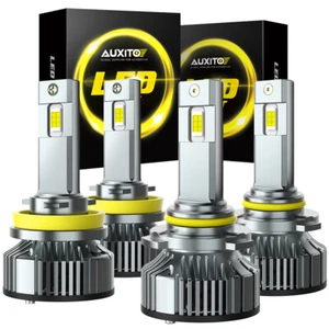 4X AUXITO H11 9005 LED High Low Beam Headlight Bulbs Combo 6500K Bright Y19 EAH - Picture 1 of 23