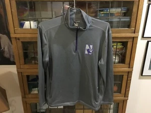Northwestern Wildcats 1/4 Zip Gray Champion Lightweight Pullover SZ L - Cool - Picture 1 of 11