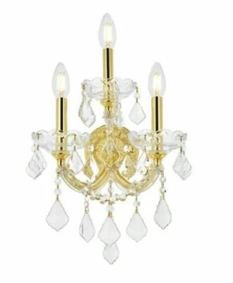 French Pendant Crystal Bathroom or Dining Room Vanity Wall Sconce Light Fixture - Image 1 of 4